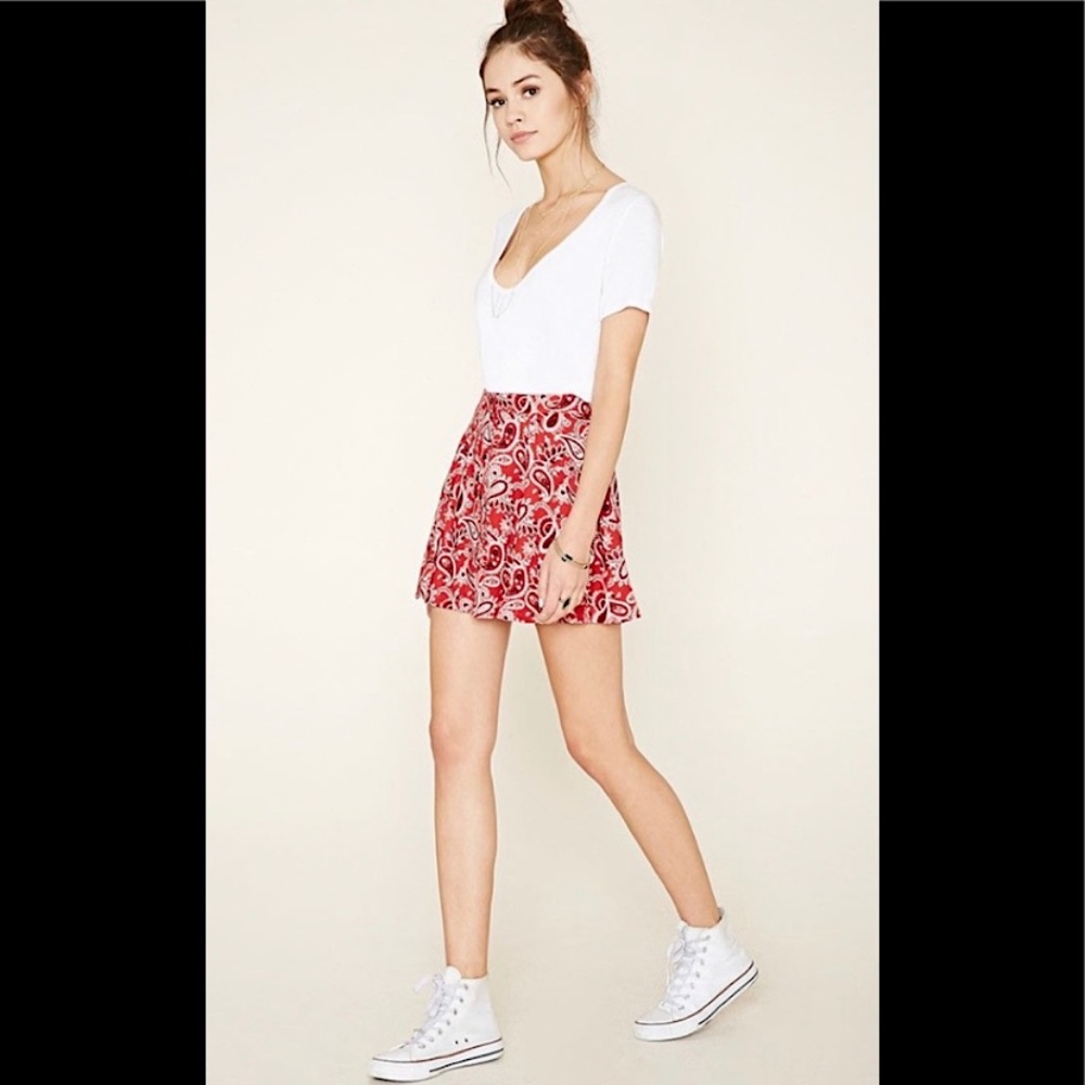Red Paisley bandana skirt